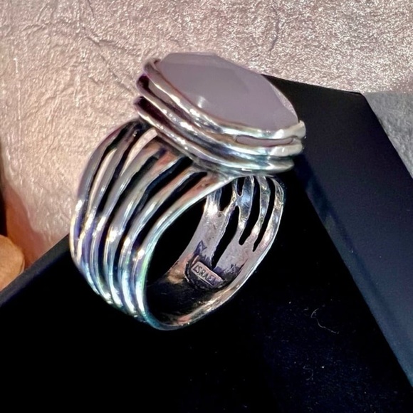 Silpada Retired Rose Quartz Faceted Abstract Statement Ring Sterling Silver 925 - Picture 4 of 15